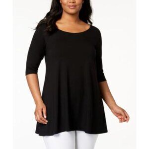 EILEEN FISHER stretch jersey swing tunic in black size S